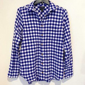 J. Crew blue gingham flannel buttondown shirt